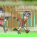 Comic war while running