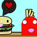 Hamburger and Fries