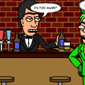 A pirate walks into the bar
