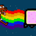 nyan cat and cake dog chase 