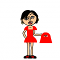 red pretty dress