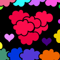 Colourful and heart cloud