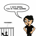 Bunnee Plus Cage Equals Cranky